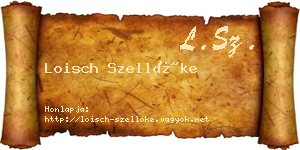 Loisch Szellőke névjegykártya